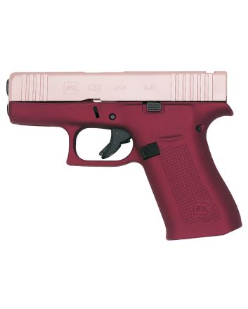 Glock PX4350204FRMOSHH G43X MOS Sub-Compact 9mm Luger 10+1 3.41" Black GMB Barre Pink Cerakote MOS Cut/Serrated Steel Slid Happy Hour Cerakote Polymer Frame w/Beavertail &amp; Picatinny Rail Ambidextrous
