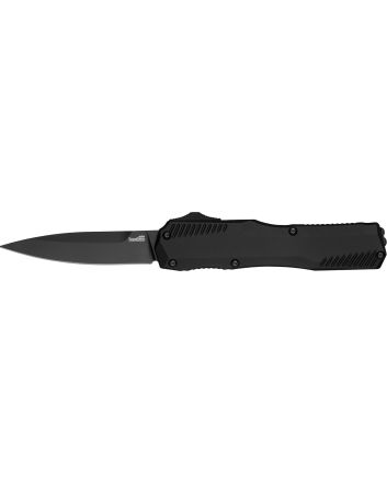 Kershaw 9000BLK LivewireAutomatic 3.30" OTF Spear Point Plain Black DLC CPM MagnaCut Steel Blade, Black Anodized Aluminum Handle, Includes Pocket Clip
