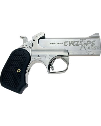 Bond Arms BACYP Cyclops Big Bore 45-70 Gov 1rd, 4.25" Stainless Steel w/Engraved Barrel, Matte Stainless Steel Frame, Black Extended B6 Resin Grip, Includes Holster