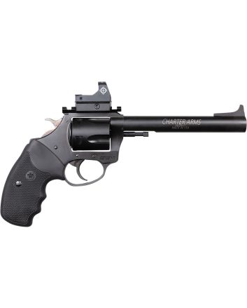 Charter Arms 64465 Mastiff Target Large Frame 44 Special 5 Shot, 6" Black Nitride Stainless Steel Barrel, Cylinder &amp; Frame, Black Rubber Grip, Sightmark Micro Optic, Exposed Hammer