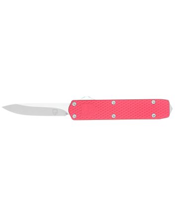 CobraTec Knives MNRDMGEN2DNS Mini Mamba Gen II 2.25" OTF Plain Stonewashed D2 Steel Blade, 3.38" Red Textured Anodized Aluminum Handle, Features Glass Breaker, Includes Pocket Clip
