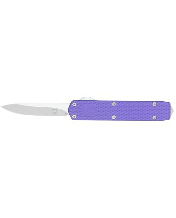 CobraTec Knives MNPURMGEN2DNS Mini Mamba Gen II 2.25" OTF Plain Stonewashed D2 Steel Blade, 3.38" Purple Textured Anodized Aluminum Handle, Features Glass Breaker, Includes Pocket Clip