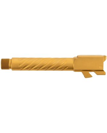 Ballistic Advantage BAPSG195T3G Premium SeriesThreaded/Spiral Fluted, 9mm Luger, Gold PVD, Fits Glock 19 Gen 3-5