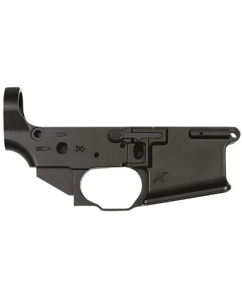 Sons Of Liberty Gun Works FCDAMBILR LRF Ambi Stripped Lower Receiver FCD Collab, Black Anodized Aluminum, Ambi Controls, Flared Magwell, Fits Mil-Spec AR-15