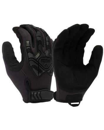 Pyramex VGTG40BM Impact Operator Heavy-Duty Black Synthetic Leather Medium Hook &amp; Loop