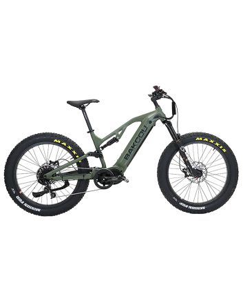 Bakcou E-bikes B-SC19-G-B21 Scout Large Matte Army Green 19" Frame, 11 Speed Sram NX, 11-42t Rear Cassette BafangUltra Mid-Drive Motor