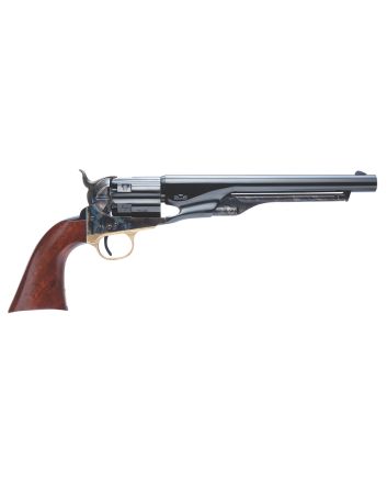 Cimarron CA041 1860 Army .44 Cal 6 Shot, 8" Blued Round Steel Barrel, Blued Engraved/Fluted Cylinder, Color Case Hardened Steel Frame, Smooth Walnut Grip, Exposed Hammer