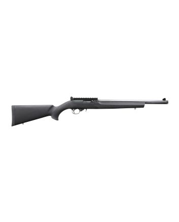 Ruger 31197 10/22 Carbine 22 LR 10+1 16.12" Threaded Bull Barrel, Black, Hogue Overmolded Stock, Ghost Ring Sight, Optic Mount