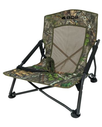 Bog-Pod 1134444 SnoodLow-Profile Chair, 4 Legs, Mossy Oak Camo, Steel Frame, Carry Strap