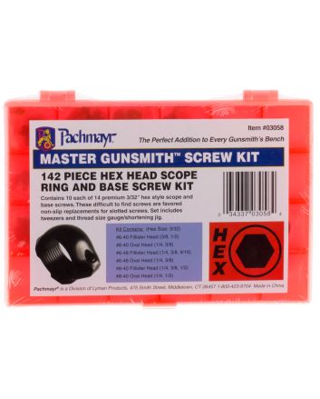 Lyman 03058 Master Gunsmith Hex Head Ring and Base Screw Kit Hardened Steel Universal Metal Handle 142 Pieces