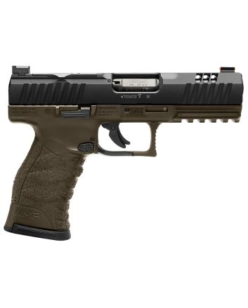 Walther Arms 5220307 WMPFull Size Frame 22 WMR 15+1 4.50" Black Steel Barrel, Black Optic Ready/Serrated Slide, OD Green Polymer Frame w/Picatinny Rail, Textured Polymer Grip