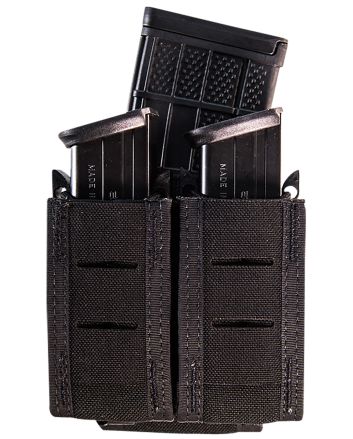 High Speed Gear 41PT02BK TACO Duty Double Pistol Mag, Black Nylon with MOLLE Exterior, Fits MOLLE &amp; 2" Belt