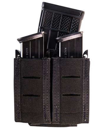 High Speed Gear 41TP02BK TACO Duty Double (2 Pistol/1 Rifle), Black Nylon with MOLLE Exterior, Fits MOLLE &amp; 2" Belt