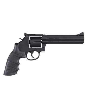 SAR USA SARSR38BL6 SAR SR357 Mag/38 Special 6 Shot 6" Black Steel Barrel &amp; Cylinder, Black Steel Frame, Black Finger Grooved Grip, Drop Safety/Hammer Block Safety, Exposed Hammer