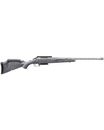Ruger 46903 American Gen 2 7mm-08 Rem 3+1, 20" Gun Metal Gray Cerakote Spiral Threaded Barrel, Gun Metal Gray Cerakote Receiver w/Picatinny Rail, Gray Splatter Adjustable Synthetic Stock