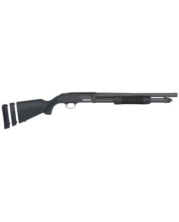 Mossberg 51607 590SCompact 12 Gauge Pump 3" 5+1 18.50" Matte Blued Stainless Steel Barrel, Black Drilled &amp; Tapped Receiver, Adj LOP Black Synthetic Stock