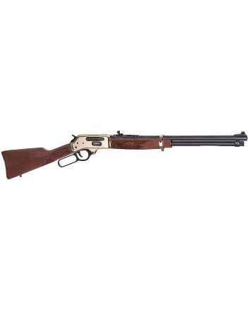 Henry H024360BH Side GateFull Size 360 Buckhammer 5+1 20" Blued Steel Barrel, Brass Polished Drilled &amp; Tapped Brass Receiver, Fixed American Walnut Stock, Right Hand
