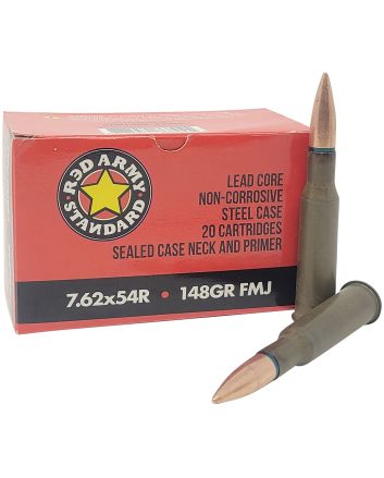 Red Army Standard AM3421 7.62x54mmR 148gr Full Metal Jacket 20 Per Box/31 Case