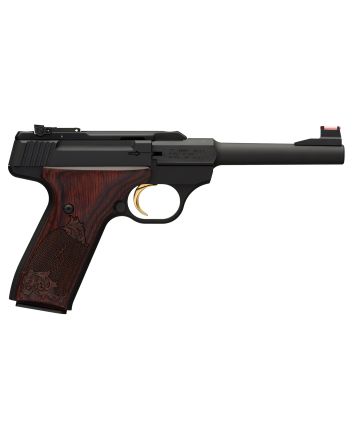 Browning 051519490 Buck Mark Challenge 22 LR 10+1 5.50" Polished Flats Steel Barrel, Matte Black Serrated Slide &amp; Aluminum Frame, Engraved Rosewood Grip