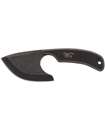 Browning 3220323 Cutoff2.50" Fixed Skinner Plain Black Black Oxide Stonewashed 9Cr14MoV SS Blade, Black/Tan G10 Handle