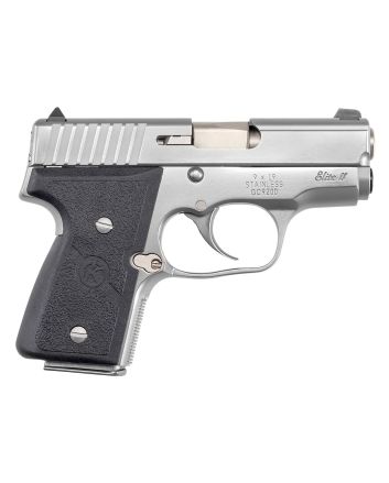 Kahr Arms M9098A MK Elite 9mm Luger Caliber with 3" Barrel, 6+1 or 7+1 Capacity, Overall Polished Stainless Steel, Serrated Slide &amp; Textured Wraparound Black Nylon Grip