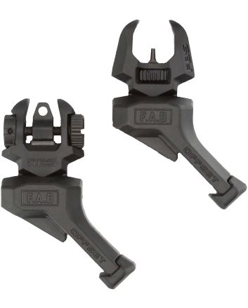 FAB Defense FXFRBSOSB Front and rear Set of Offset Flip-Up SightsBlack
