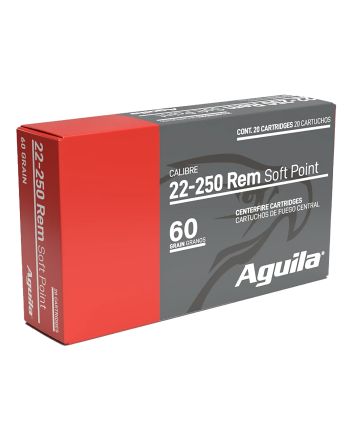 Aguila 8338AG 22-250Rem 60gr InterLock Boat Tail Soft Point 20 Per Box/10 Case