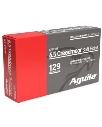 Aguila 81489AG 6.5Creedmoor 129gr InterLock Boat Tail Soft Point 20 Per Box/10 Case