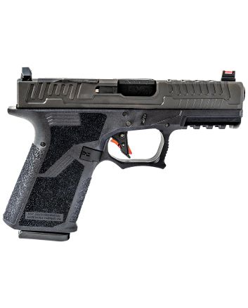 Faxon Firearms FX19P FX-19 Patriot Compact Frame 9mm Luger 15+1, Black Steel Barrel, Black DLC Optic Cut/Serrated Stainless Steel Slide, Black Polymer Frame w/Picatinny Rail