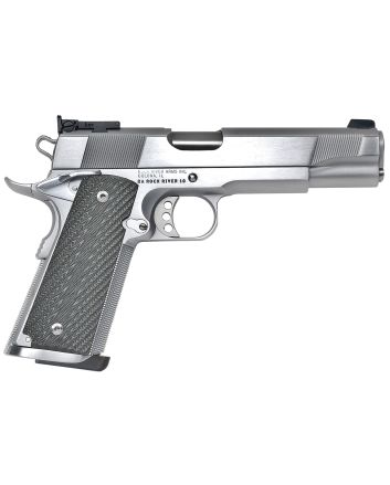 Rock River Arms PS2400 PS2400 Limited Match 45 ACP 7+1, 5" Stainless National Match Barrel, Brushed Chrome Serrated Steel Slide &amp; Frame w/Beavertail, Black G10 Grip, Ambidextrous