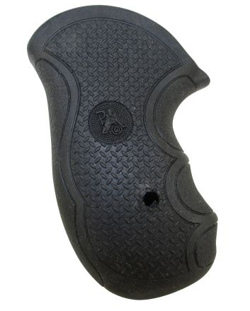 Pachmayr 02483 Diamond Pro Grip Diamond Checkering Black Rubber with Finger Grooves for Ruger SP101