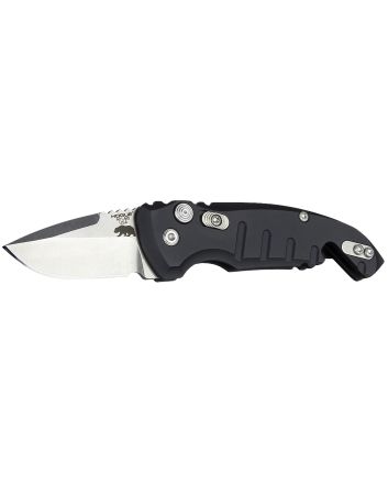 Hogue 24120 A011.95" Folding Drop Point Plain Stone Tumbled 154CM SS Blade/Matte Black Aluminum Handle