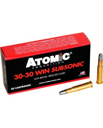 Atomic Ammunition 00410Subsonic 30-30Win 165gr Lead Round Nose Flat Point 20 Per Box/10 Case