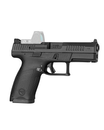 CZ-USA 01536 P-10 CCompact Frame 9mm Luger 10+1 4.02" Black Carbon Steel Barrel, Black Nitride Optic Ready/Serrated Steel Slide, Black Polymer Frame w/Picatinny Rail, Interchangeable Backstrap Grip