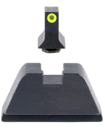 Trijicon GL201C601139 Suppressor/Optic Height SightsGreen/Tritium Yellow Outline Front Sight-Black/Blank Rear Sight Glock 17/17L/19/22 Standard Frame