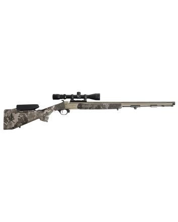 Traditions R53-746604534 Pursuit XT Pro w/Optics 50 Cal 26" Tungsten Cerakote Fluted/Threaded w/VAPR Twist Barrel, Veil Alpine Synthetic Stock w/Adj Cheek Piece &amp; LOP 3.5-10x44mm Duplex