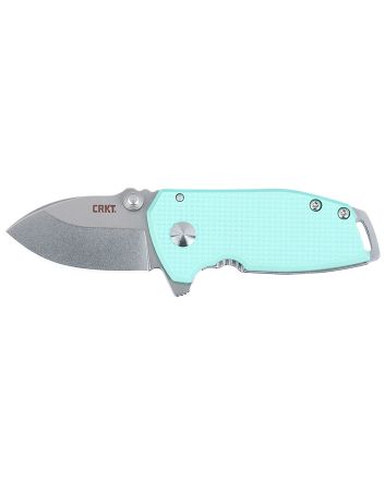 CRKT 2485B SQUIDCompact 1.75" Folding Drop Point Plain Stonewashed D2 Steel Blade, Blue G10/SS Handle