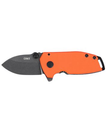 CRKT 2486 SQUIDCompact 1.75" Folding Drop Point Plain Stonewashed D2 Steel Blade, Blaze Orange G10/SS Handle