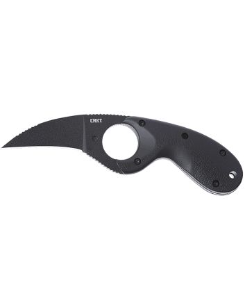 CRKT 2516K Bear Claw2.39" Fixed Hawkbill Plain Black Powder Coated AUS-8A SS Blade, Black Textured GRN Handle