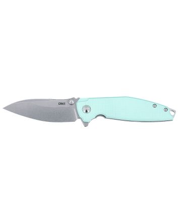CRKT 2560 IbisEDC 3.09" Folding Drop Point Plain Stonewashed 14C28N Steel Blade, Blue G10/SS Handle