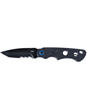 CRKT 2606 A.B.C.3.39" Folding Tanto Veff Serrated Black Oxide 12C27 Sandvik Blade, Black Textured G10 Handle