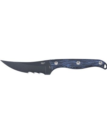 CRKT 2709B Clever Girl4.60" Fixed Veff Serrated Black Powder Coated SK-5 Steel Blade, Blue Marbled G10 Handle