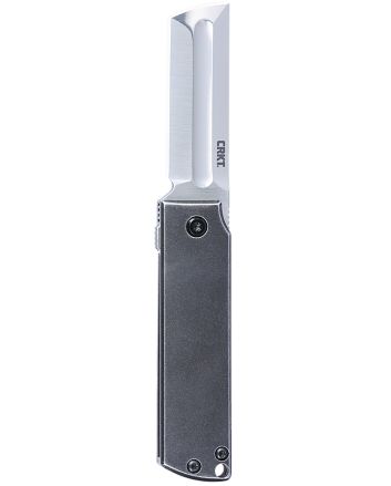 CRKT 5915 MinimalXEDC 2.19" Folding Modified Tanto Plain Satin 12C27 Sandvik Blade, Stonewashed Stainless Steel Handle