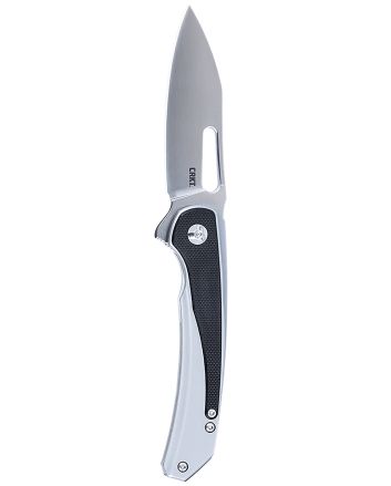 CRKT 6075 Padawan3.01" Folding Wharncliffe Plain Brushed Satin 14C28N Steel Blade, SS w/G10 Black Overlays Handle