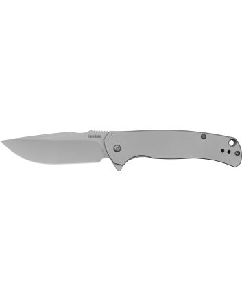 Kershaw 1416 Scour3.30" Folding Drop Point Plain Bead Blasted 8Cr13MoV SS Blade, Bead Blasted Stainless Steel Handle