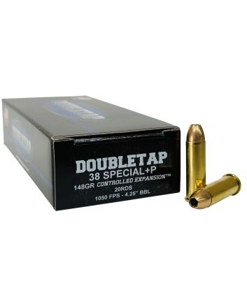 DoubleTap Ammunition 38SP148CE 38Special 148gr Controlled Expansion JHP 20 Per Box/50 Case