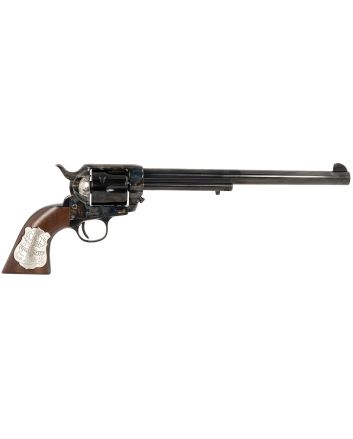 Cimarron PP558 Buntline45 LC (Long Colt) 6 Shot 10" Blued Frame, Barrel &amp; Cylinder, Walnut w/Inlaid Silver Medallion Grip