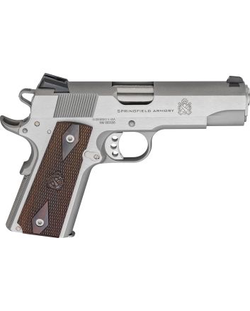 Springfield Armory PX9418S 1911 Garrison 45 ACP 7+1 4.25" Stainless Match Grade Barrel, Serrated Stainless Steel Slide &amp; Frame w/Beavertail, Thinline Wood Grip