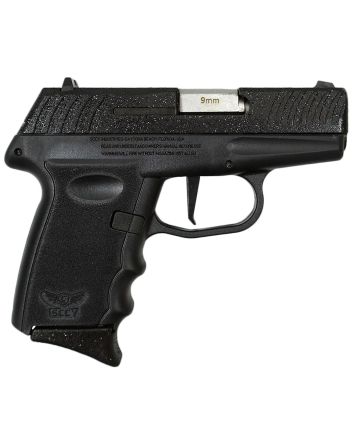 SCCY Industries DVG1PBBK DVG-1Sub-Compact Frame 9mm Luger 10+1 3.10" Stainless Quadlock Barrel, Black Glitter Optic Ready/Serrated Stainless Steel Slide, Black Panther Polymer &amp; Grip