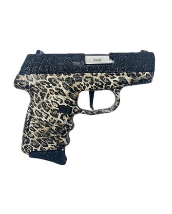 SCCY Industries DVG1PBLP DVG-1Sub-Compact Frame 9mm Luger 10+1 3.10" Stainless Quadlock Barrel, Black Glitter Optic Ready/Serrated Stainless Steel Slide, Black Leopard Polymer Frame &amp; Grip